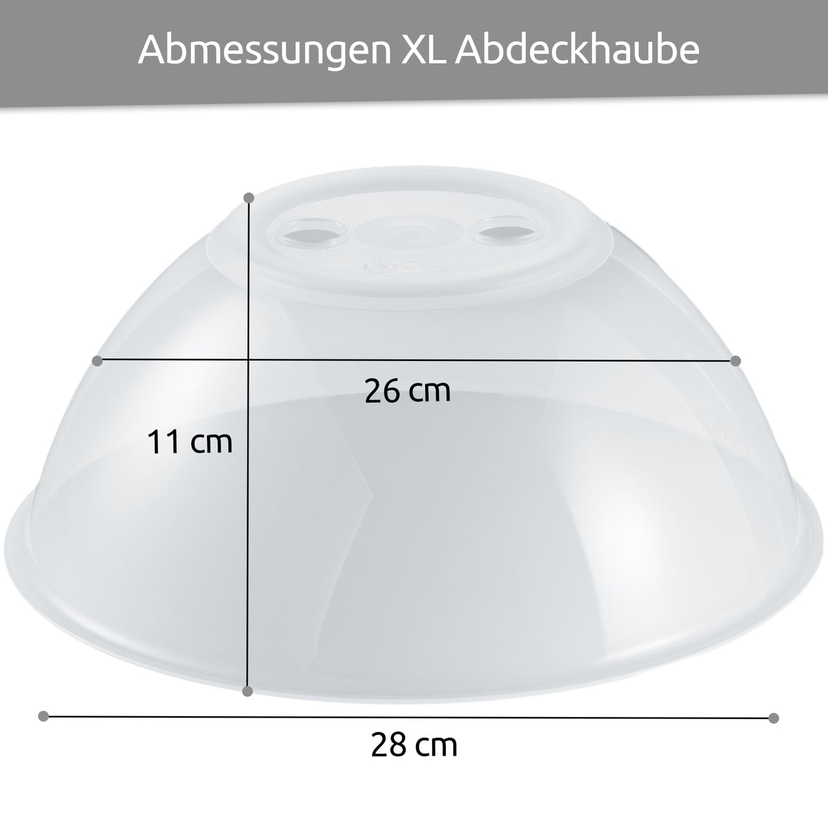 sweeter Mikrowellenhauben 2er-Set flach + hoch, ø 26 cm – transparent, BPA-frei