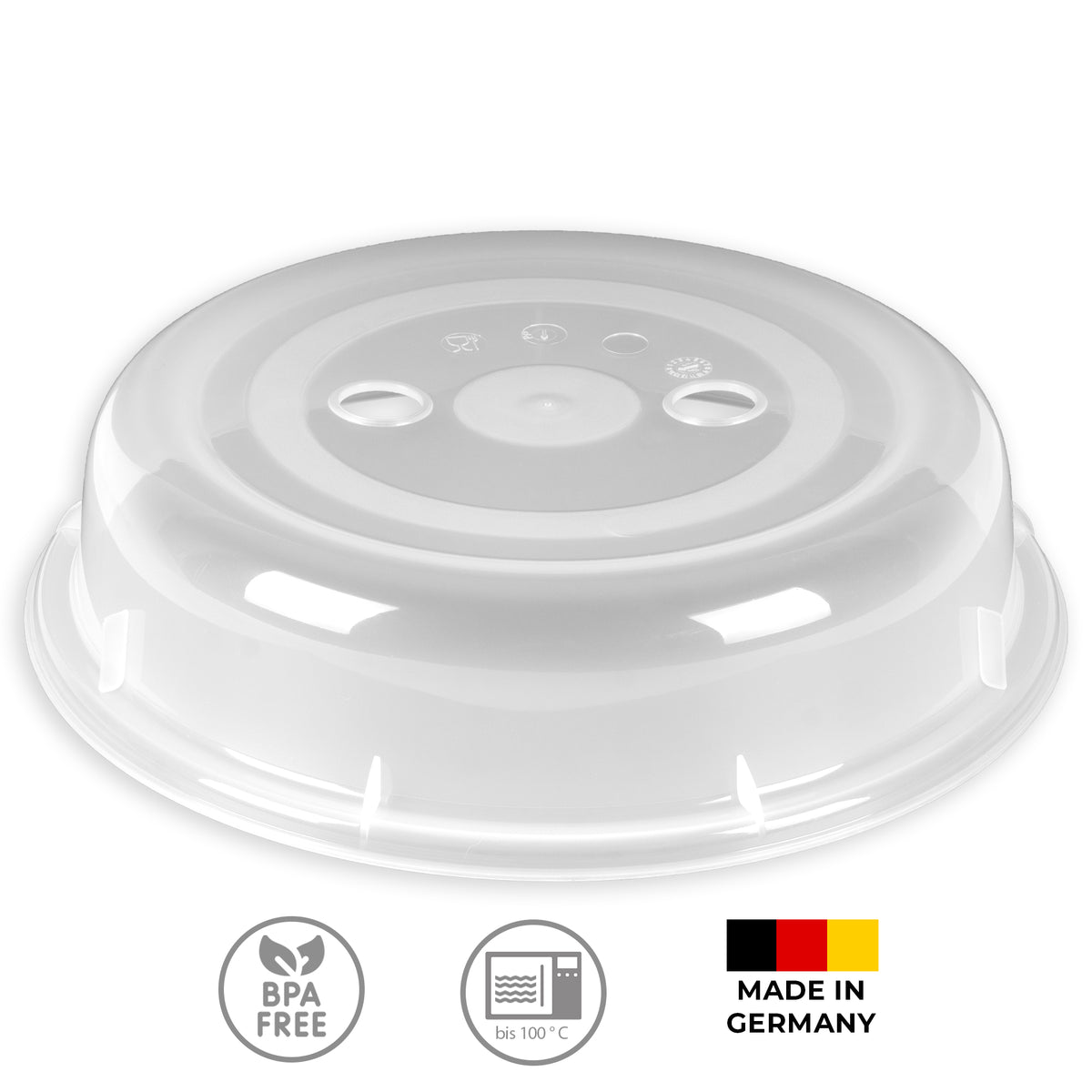 sweeter Mikrowellenhauben 2er-Set flach + hoch, ø 26 cm – transparent, BPA-frei