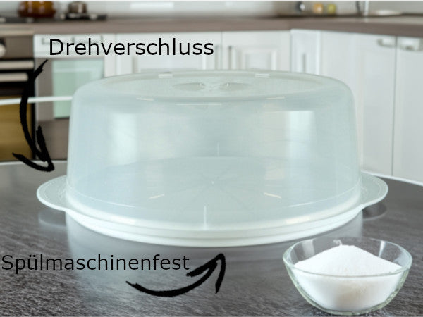 sweeter Torten- und Frischehaube groß ø 35 cm – mit Tortenplatte & Verriegelung