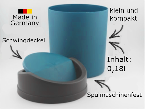 sweeter Tischabfallbehälter mit Schwingdeckel – Tischmülleimer für den Esstisch