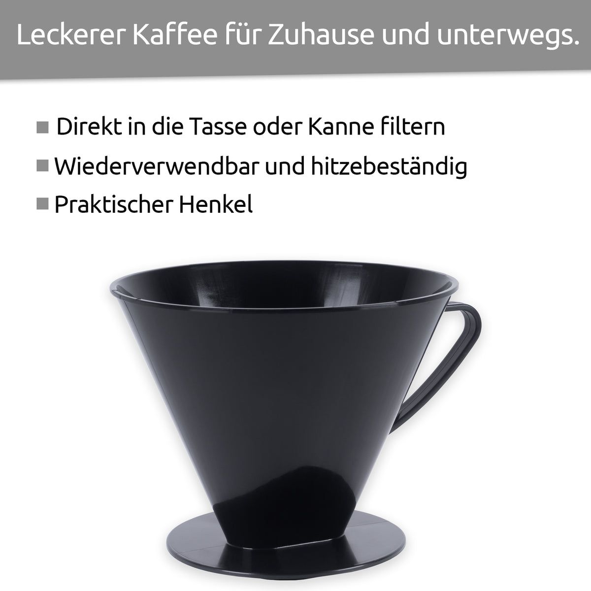 sweeter Kaffeefilter Größe 1x4 – Handfilter aus PP, schwarz, Made in Germany
