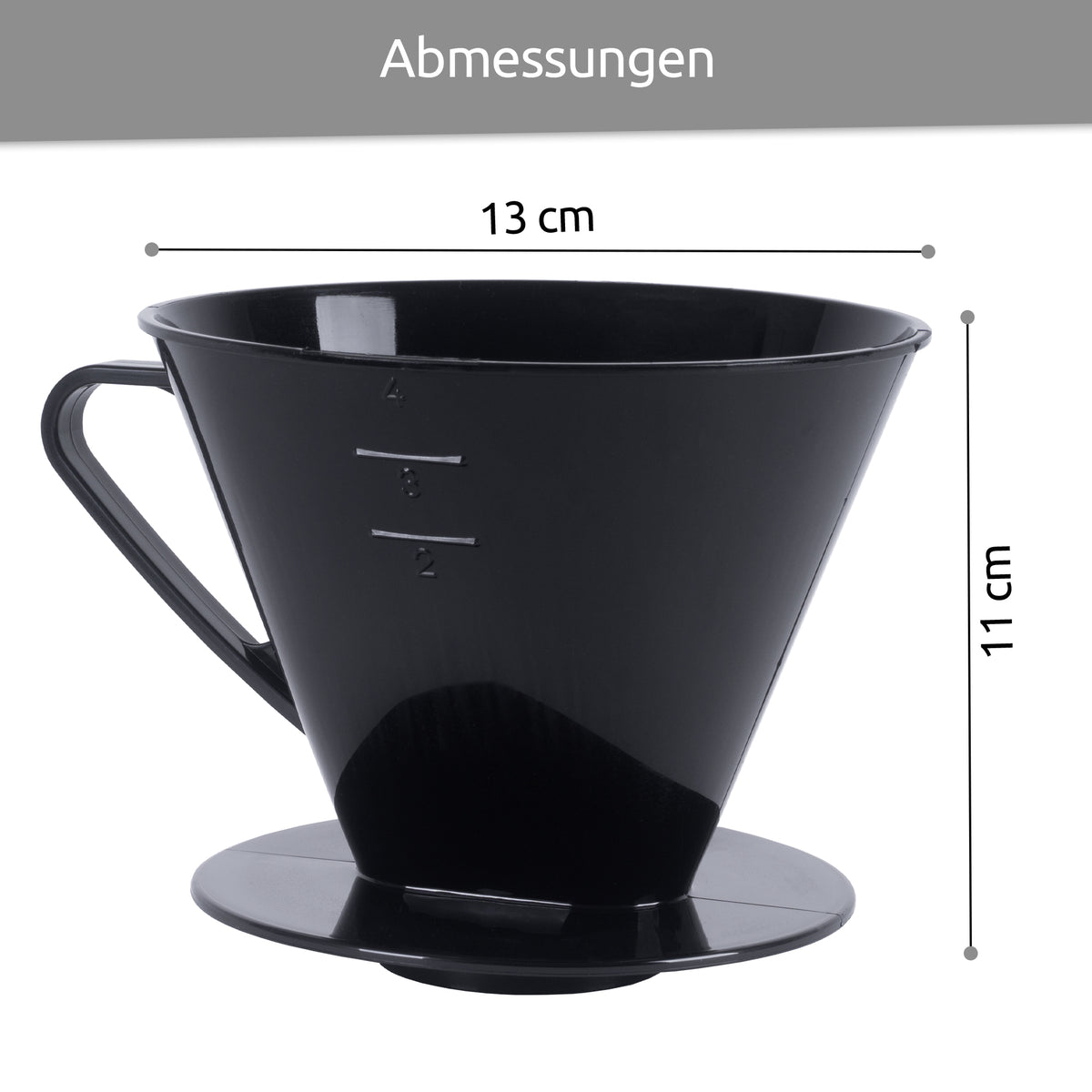 sweeter Kaffeefilter Größe 1x4 – Handfilter aus PP, schwarz, Made in Germany