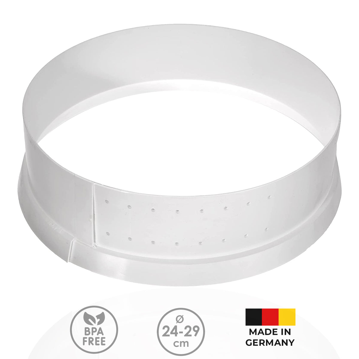sweeter Tortenring FLEXY groß – stufenlos verstellbar ø 24–29 cm, BPA-frei