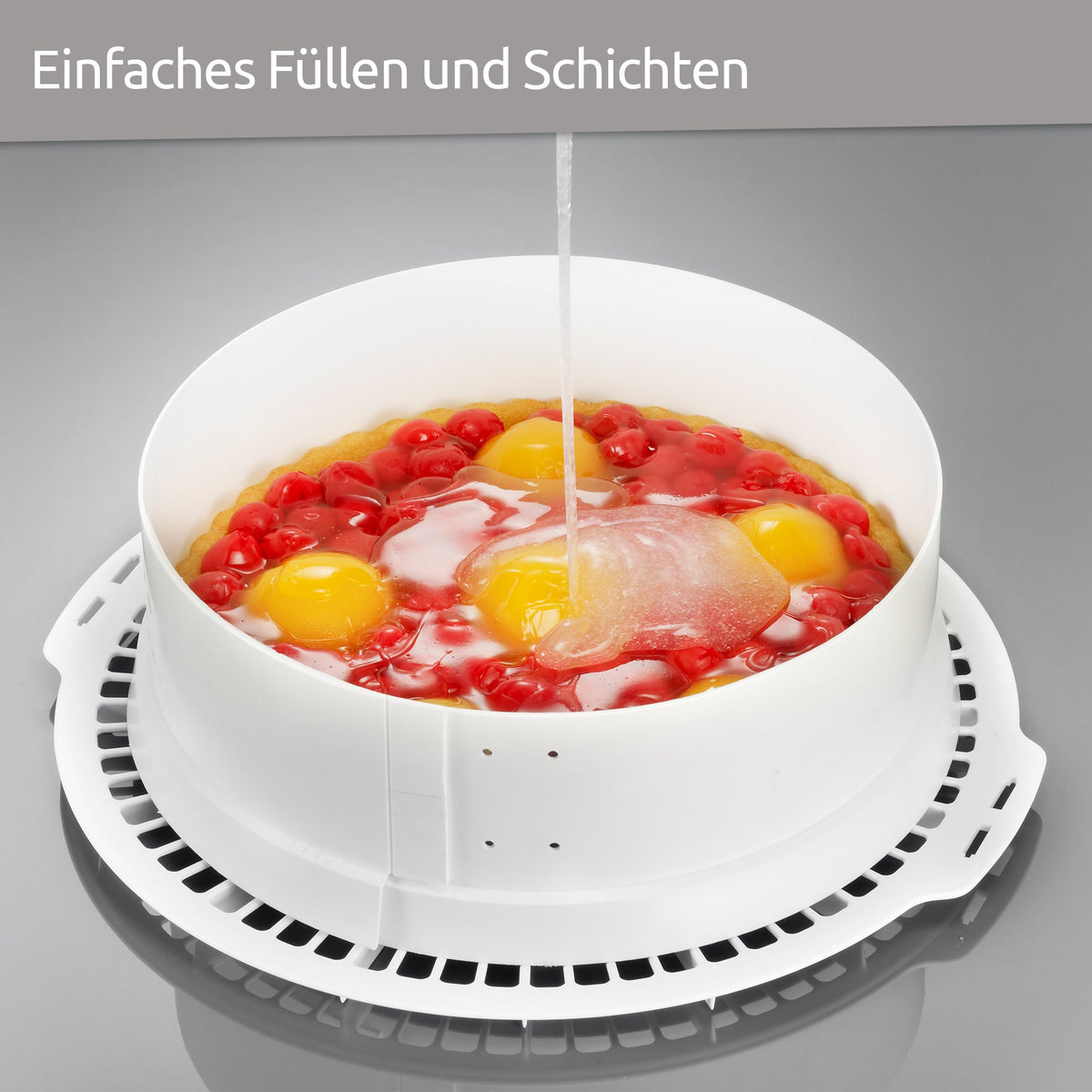 sweeter Tortenring FLEXY groß – stufenlos verstellbar ø 24–29 cm, BPA-frei