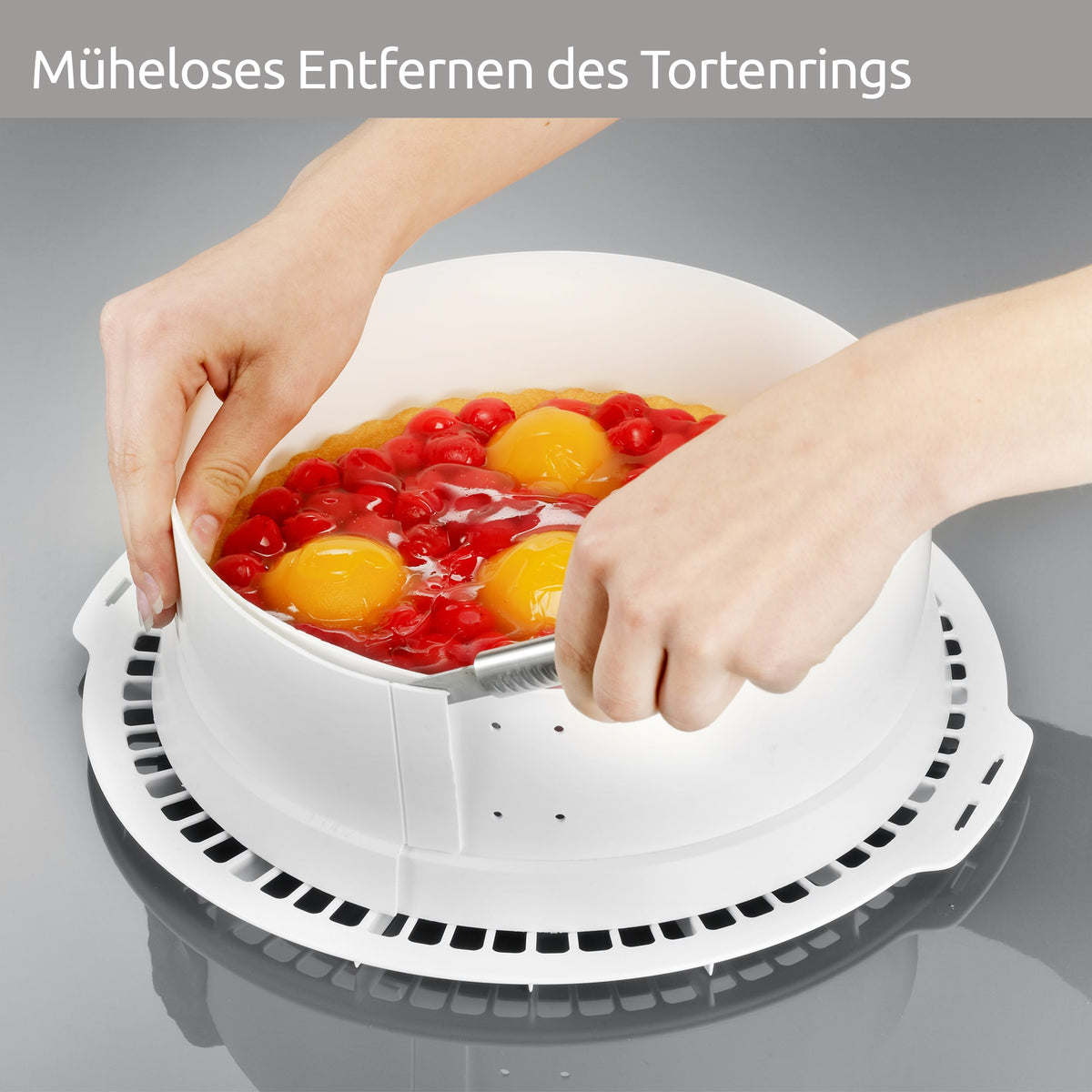 sweeter Tortenring FLEXY groß – stufenlos verstellbar ø 24–29 cm, BPA-frei