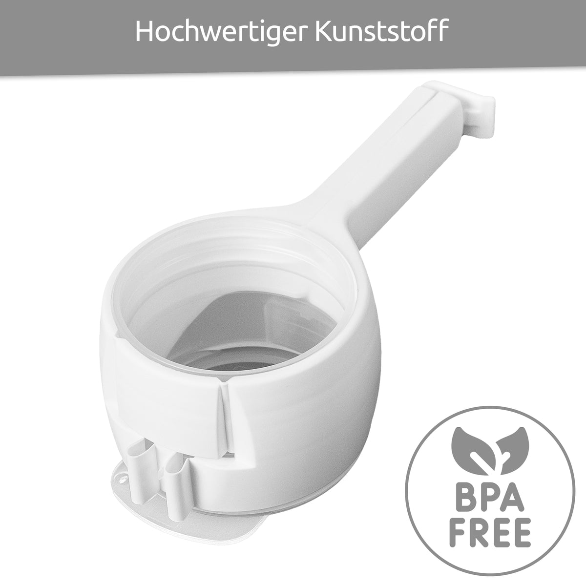 sweeter Schüttklemme mit Ausgießer & Klappdeckel – Beutelclip für Mehl & Zucker