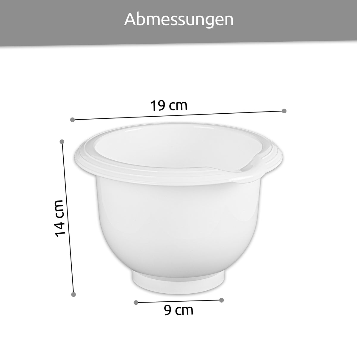 sweeter Rührschüssel 1,5 l mit Rutschgummi & Griffrand – BPA-frei, ø 18,5 cm