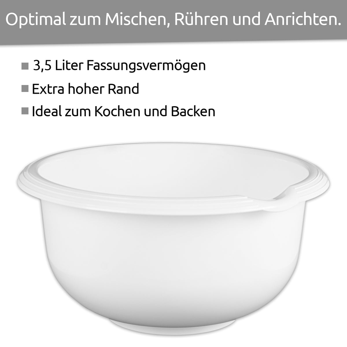 sweeter Rührschüssel-Set 3-tlg. 1,5 l + 2,5 l + 3,5 l – rutschfest, BPA-frei