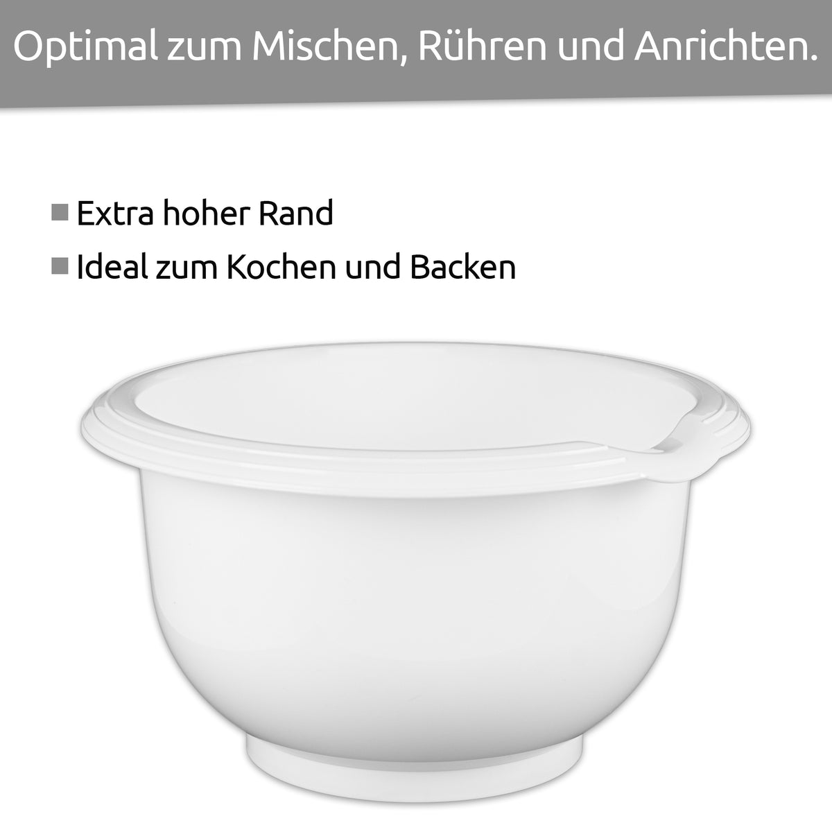 sweeter Rührschüssel 2,5 l mit Rutschgummi & Griffrand – BPA-frei, ø 23 cm