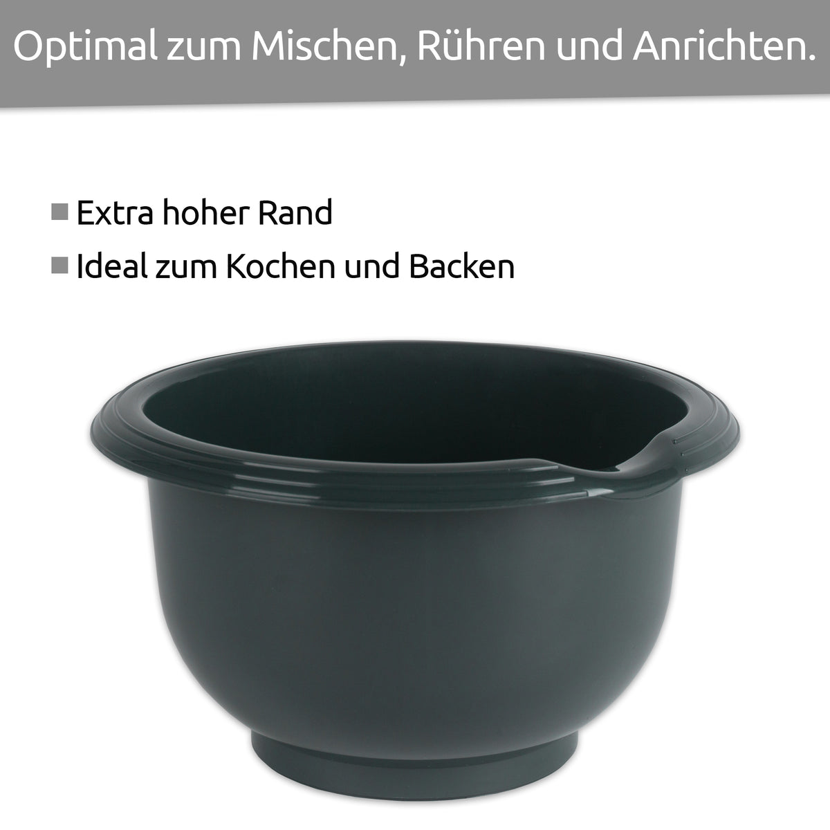 sweeter Rührschüssel 3,5 l mit Rutschgummi & Griffrand – BPA-frei, ø 27 cm