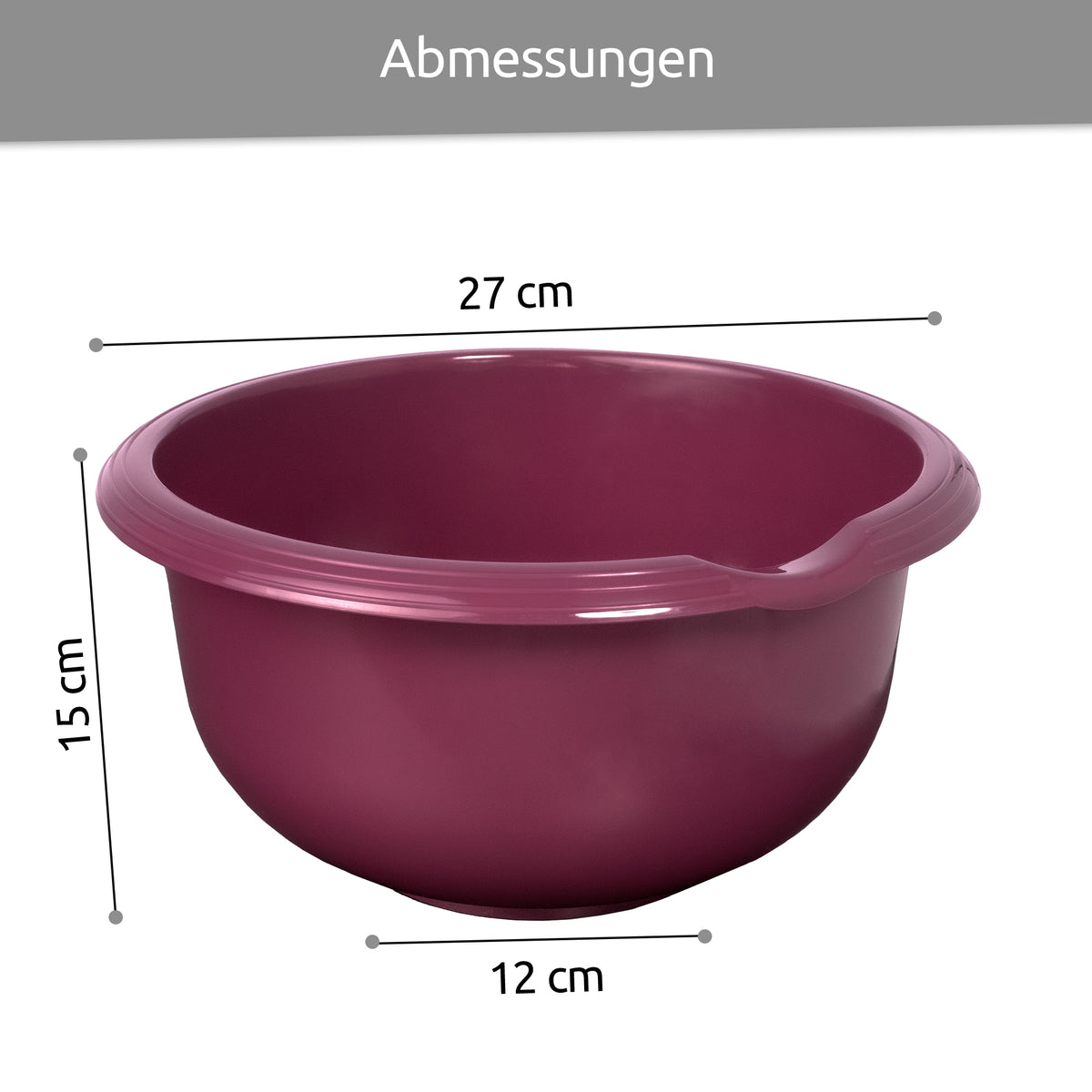 sweeter Rührschüssel 3,5 l mit Rutschgummi & Griffrand – BPA-frei, ø 27 cm