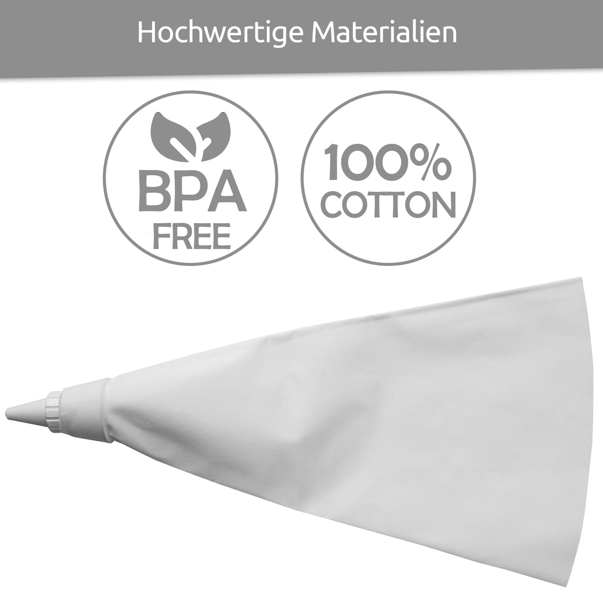 sweeter Spritzbeutel mit 6 Tüllen – Baumwolle, wiederverwendbar, 28 cm lang