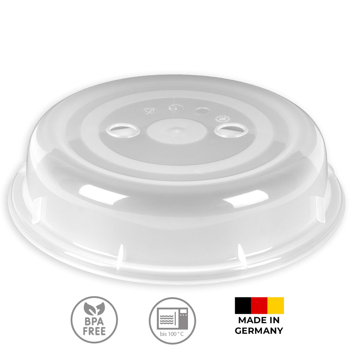 sweeter Mikrowellenhaube flach ø 26 cm – Abdeckhaube für Teller, transparent
