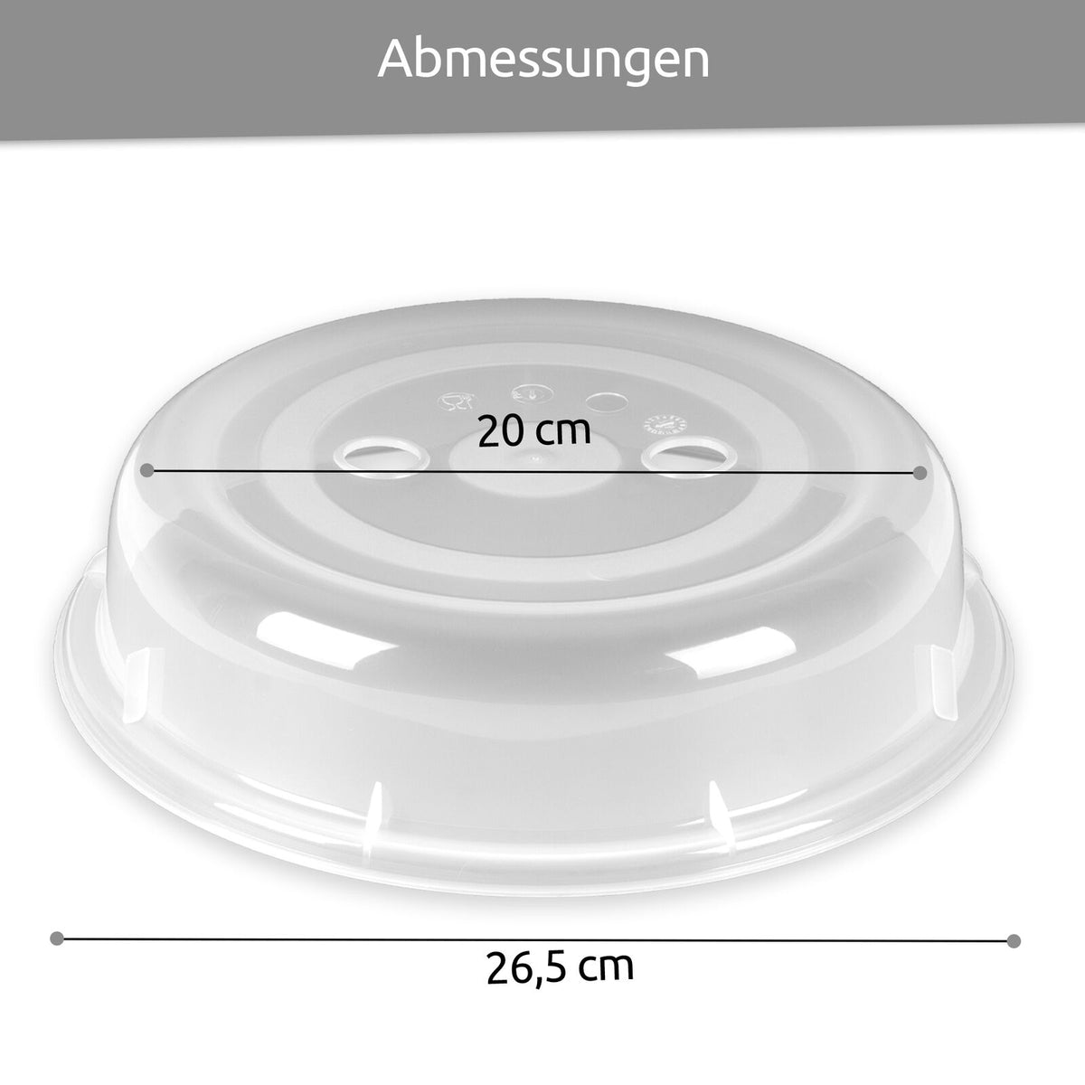 sweeter Mikrowellenhaube flach ø 26 cm – Abdeckhaube für Teller, transparent