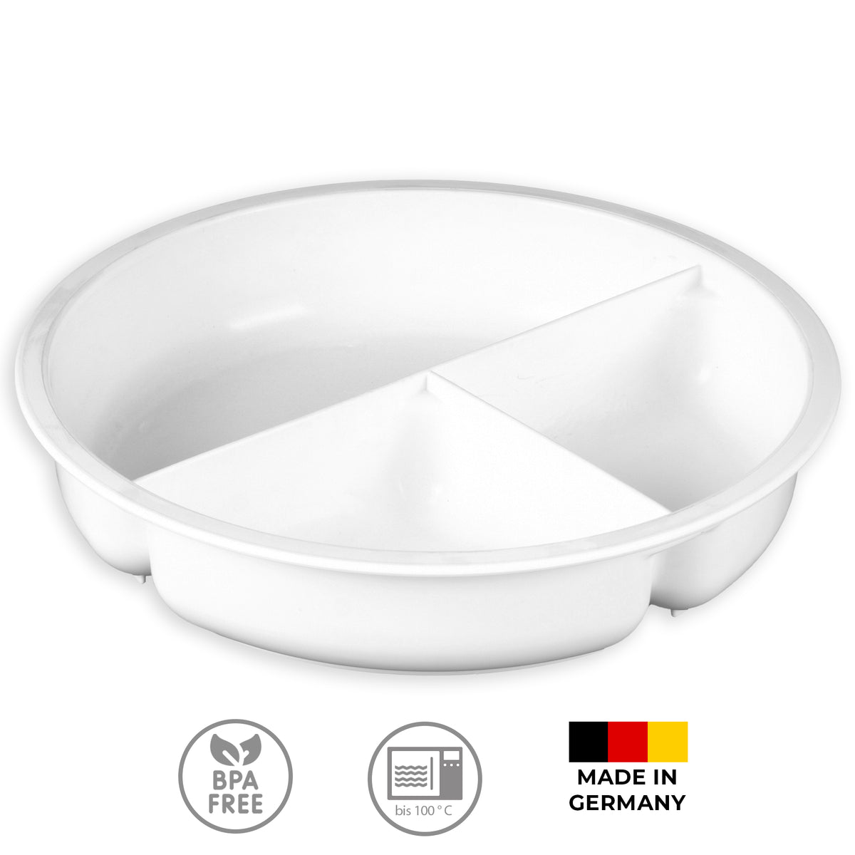 sweeter Menüteller 0,75 l mit Deckel & 3 Fächern – für Mikrowelle & Gefrierfach