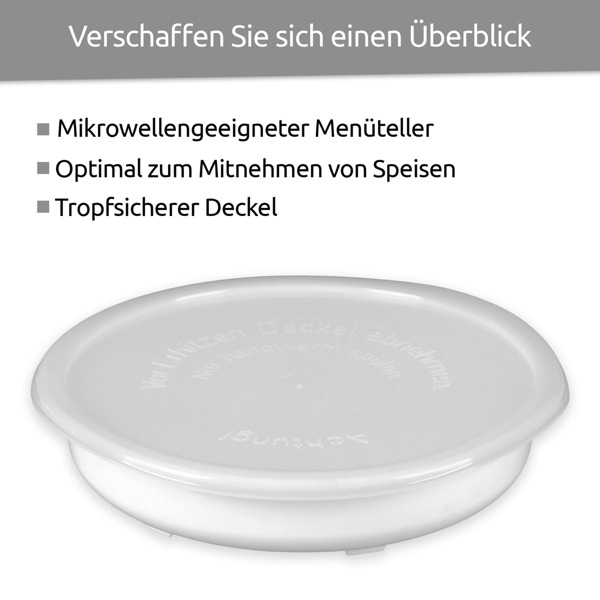 sweeter Menüteller 0,75 l mit Deckel, ohne Fächer – für Mikrowelle & Gefrierfach