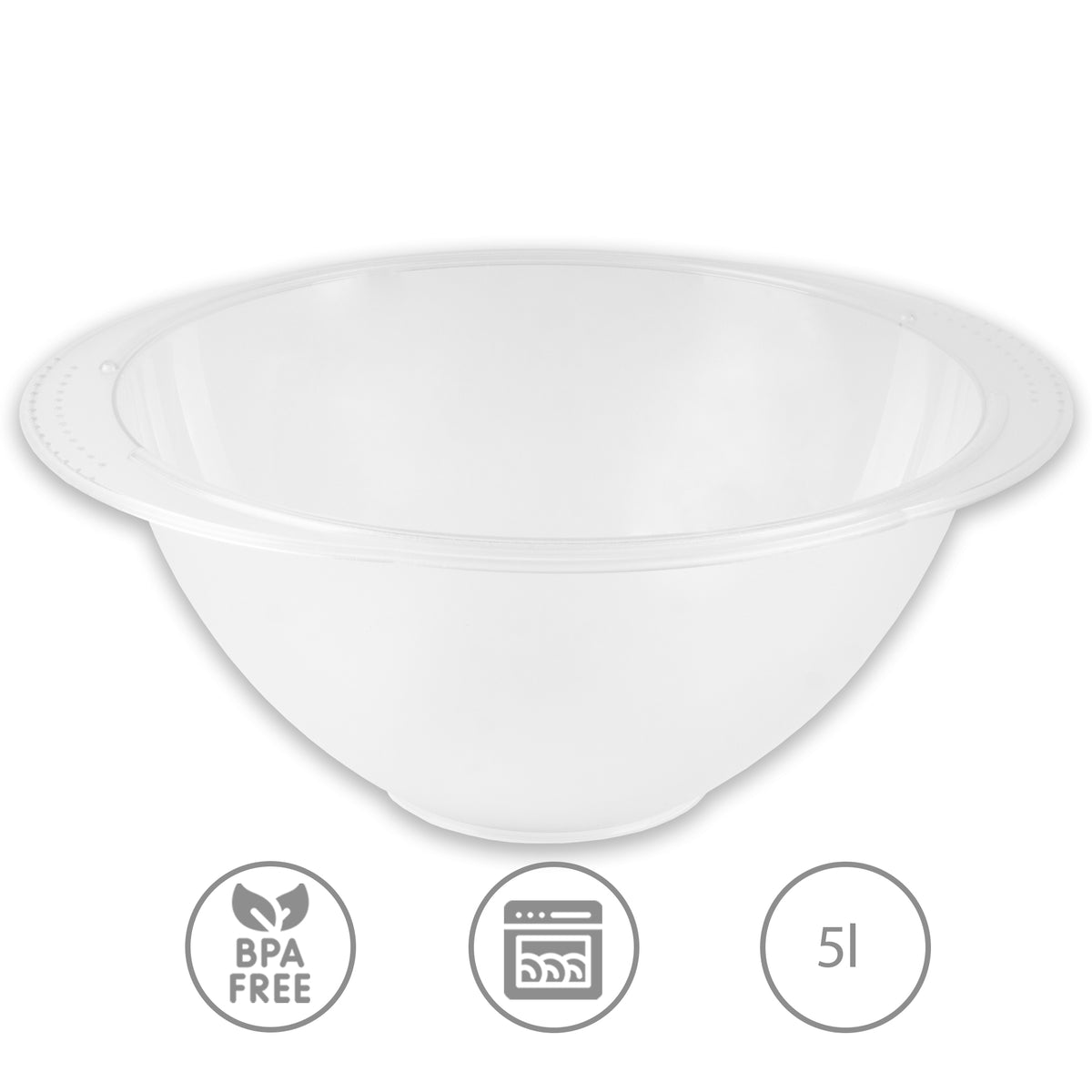 sweeter Salatschüssel 5 l mit Griffen, ø 30 cm – transparent, BPA-frei