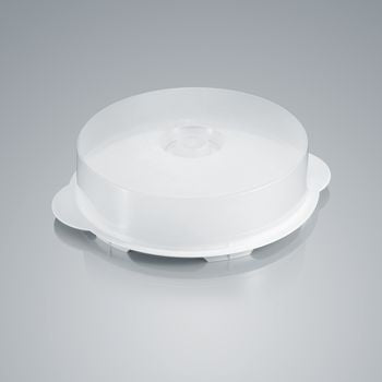 sweeter Obstkuchenhaube mit Platte ø 30 cm – flache Kuchenhaube, transparent