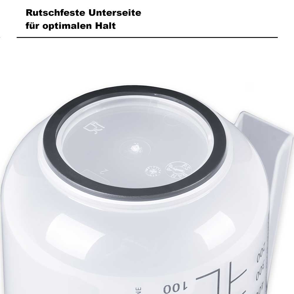 sweeter Quirltopf 1,0 l mit Spritzschutz & Deckel – Rührbecher mit Rutschgummi