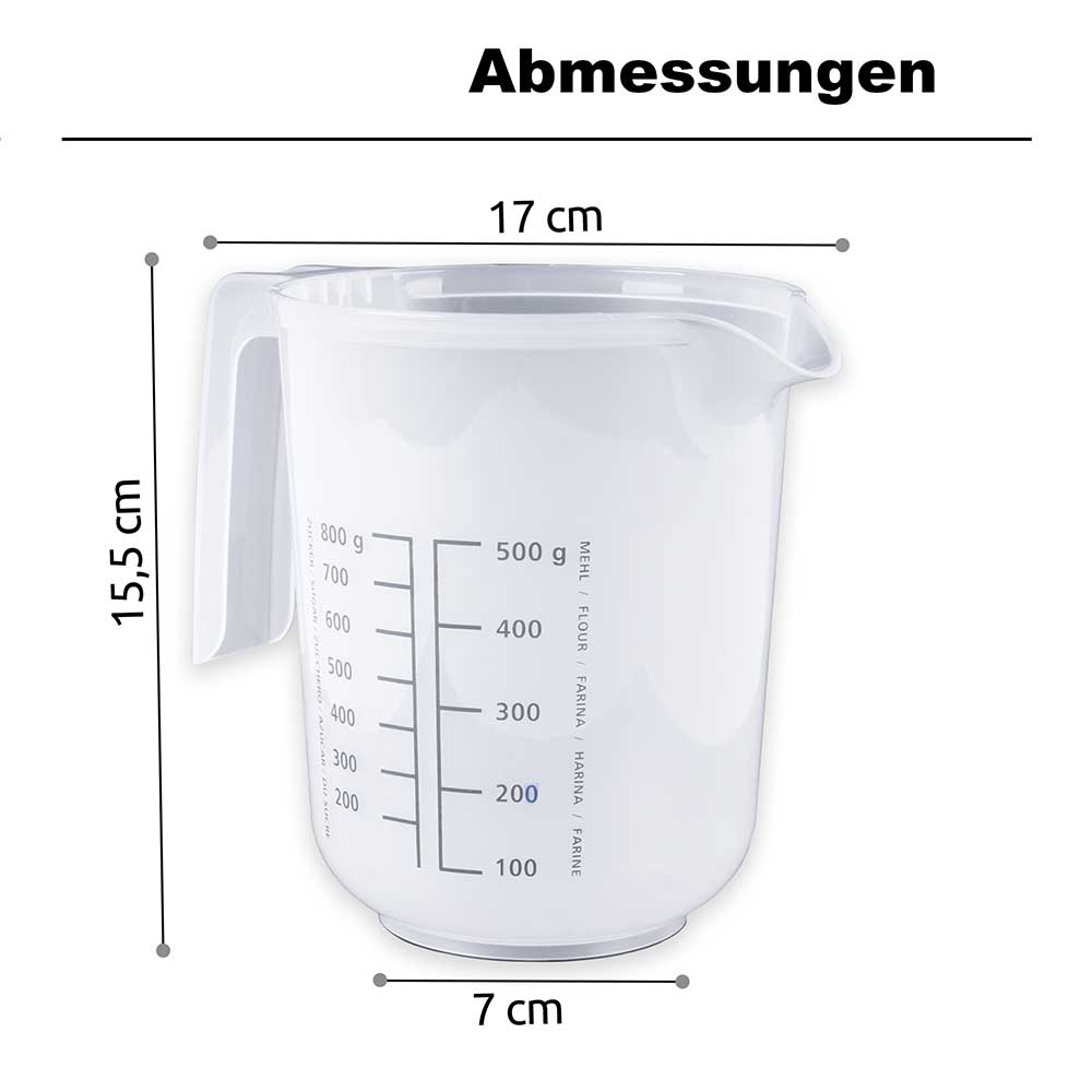 sweeter Quirltopf 1,0 l mit Spritzschutz & Deckel – Rührbecher mit Rutschgummi