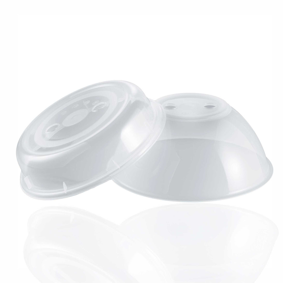 sweeter Mikrowellenhauben 2er-Set flach + hoch, ø 26 cm – transparent, BPA-frei