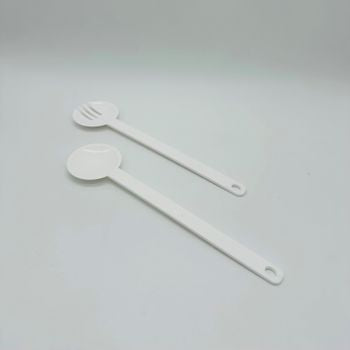 sweeter Salatbesteck aus Kunststoff, 32 cm – Salatlöffel & Salatgabel, BPA-frei