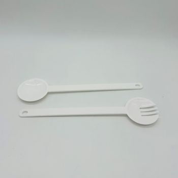 sweeter Salatbesteck aus Kunststoff, 32 cm – Salatlöffel & Salatgabel, BPA-frei