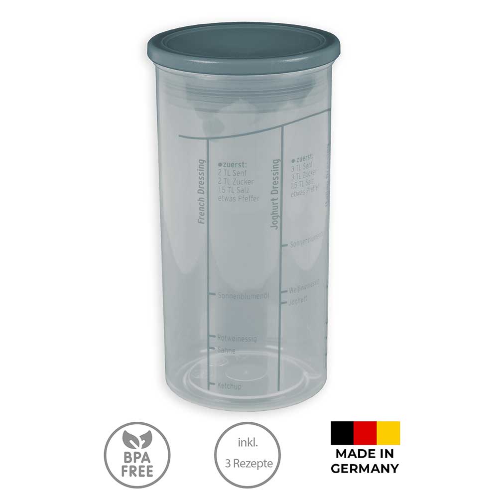 sweeter Dressingshaker mit Maßskalen & dichtem Deckel – Dressing-Mixer, BPA-frei