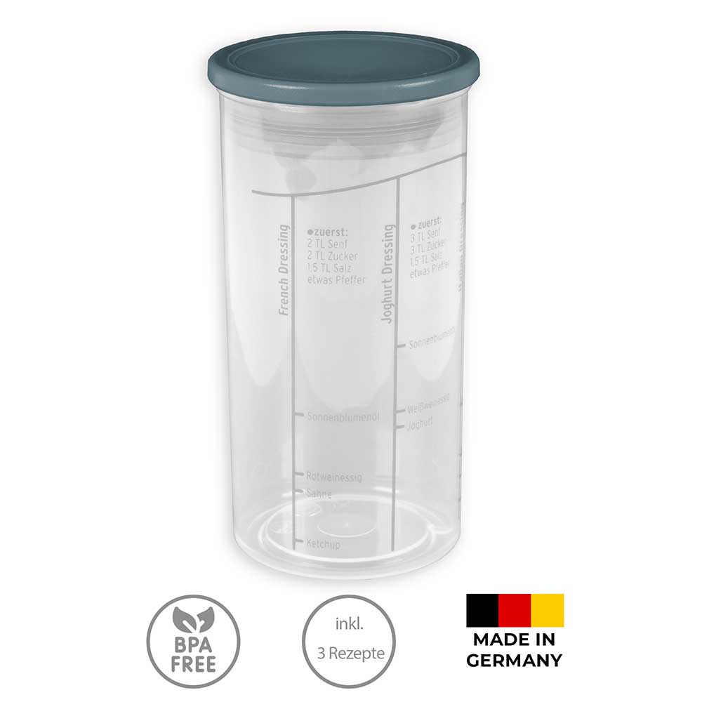 sweeter Dressingshaker mit Maßskalen & dichtem Deckel – Dressing-Mixer, BPA-frei