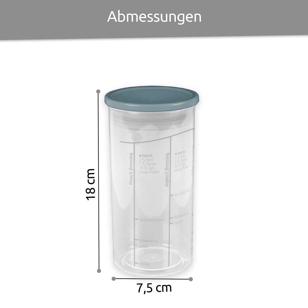 sweeter Dressingshaker mit Maßskalen & dichtem Deckel – Dressing-Mixer, BPA-frei