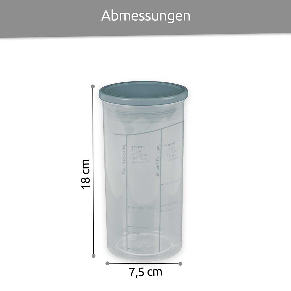 sweeter Dressingshaker mit Maßskalen & dichtem Deckel – Dressing-Mixer, BPA-frei