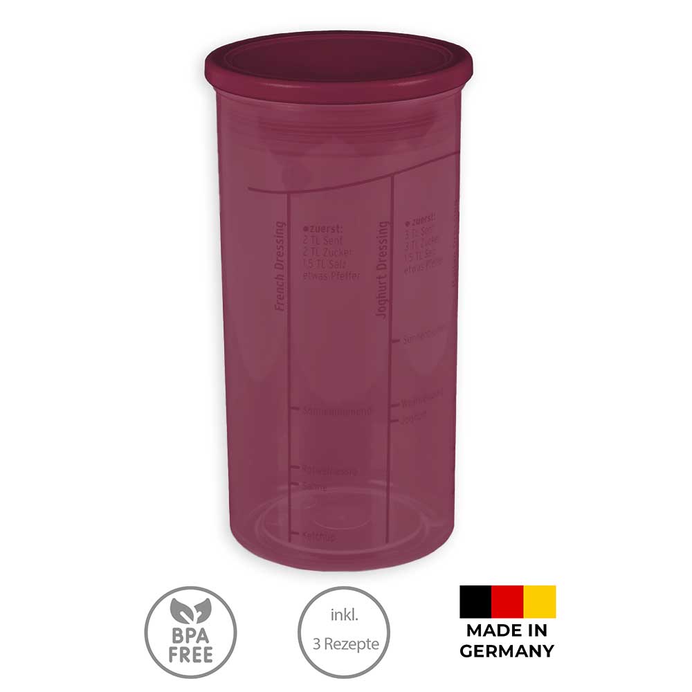 sweeter Dressingshaker mit Maßskalen & dichtem Deckel – Dressing-Mixer, BPA-frei