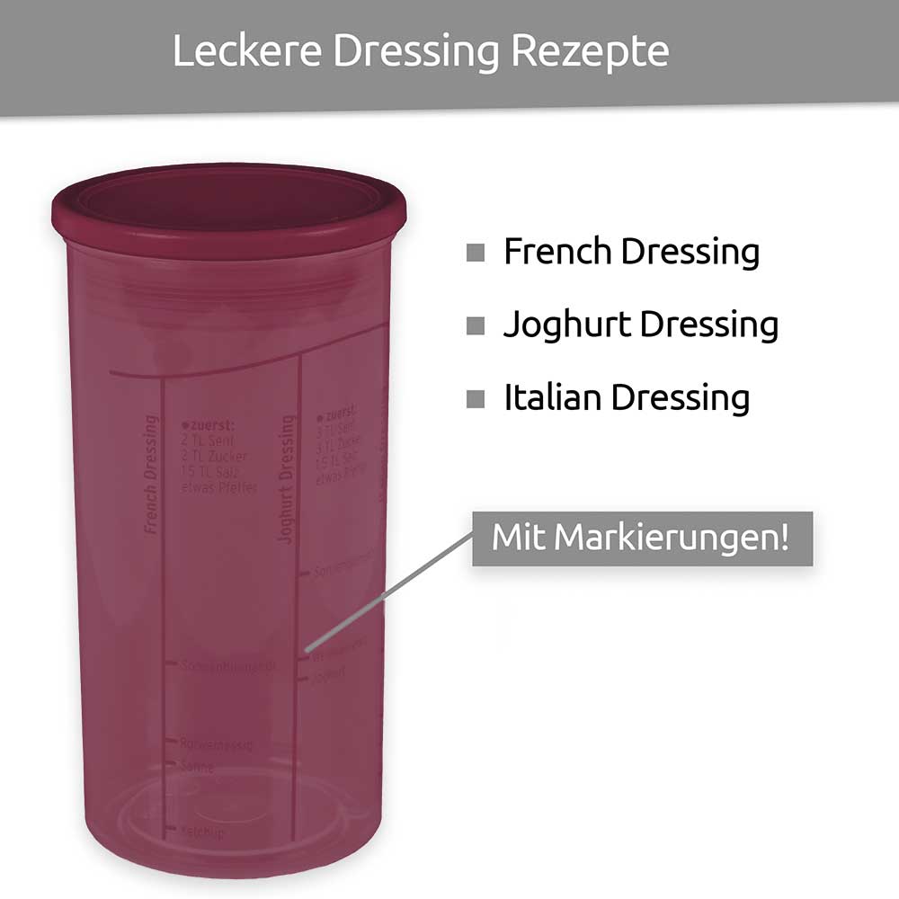 sweeter Dressingshaker mit Maßskalen & dichtem Deckel – Dressing-Mixer, BPA-frei