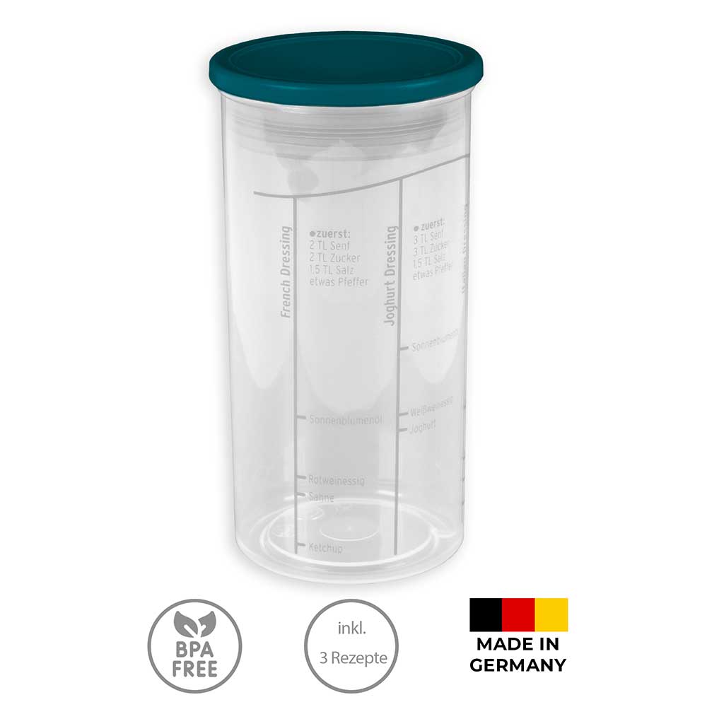 sweeter Dressingshaker mit Maßskalen & dichtem Deckel – Dressing-Mixer, BPA-frei