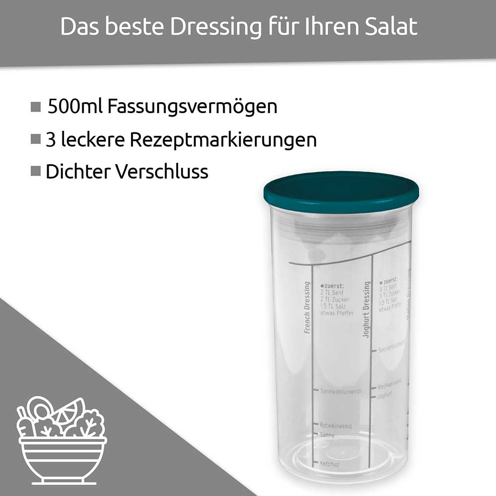 sweeter Dressingshaker mit Maßskalen & dichtem Deckel – Dressing-Mixer, BPA-frei