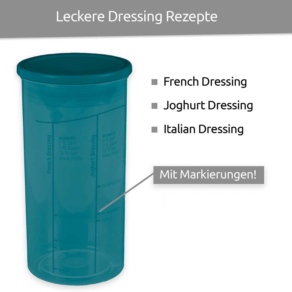 sweeter Dressingshaker mit Maßskalen & dichtem Deckel – Dressing-Mixer, BPA-frei