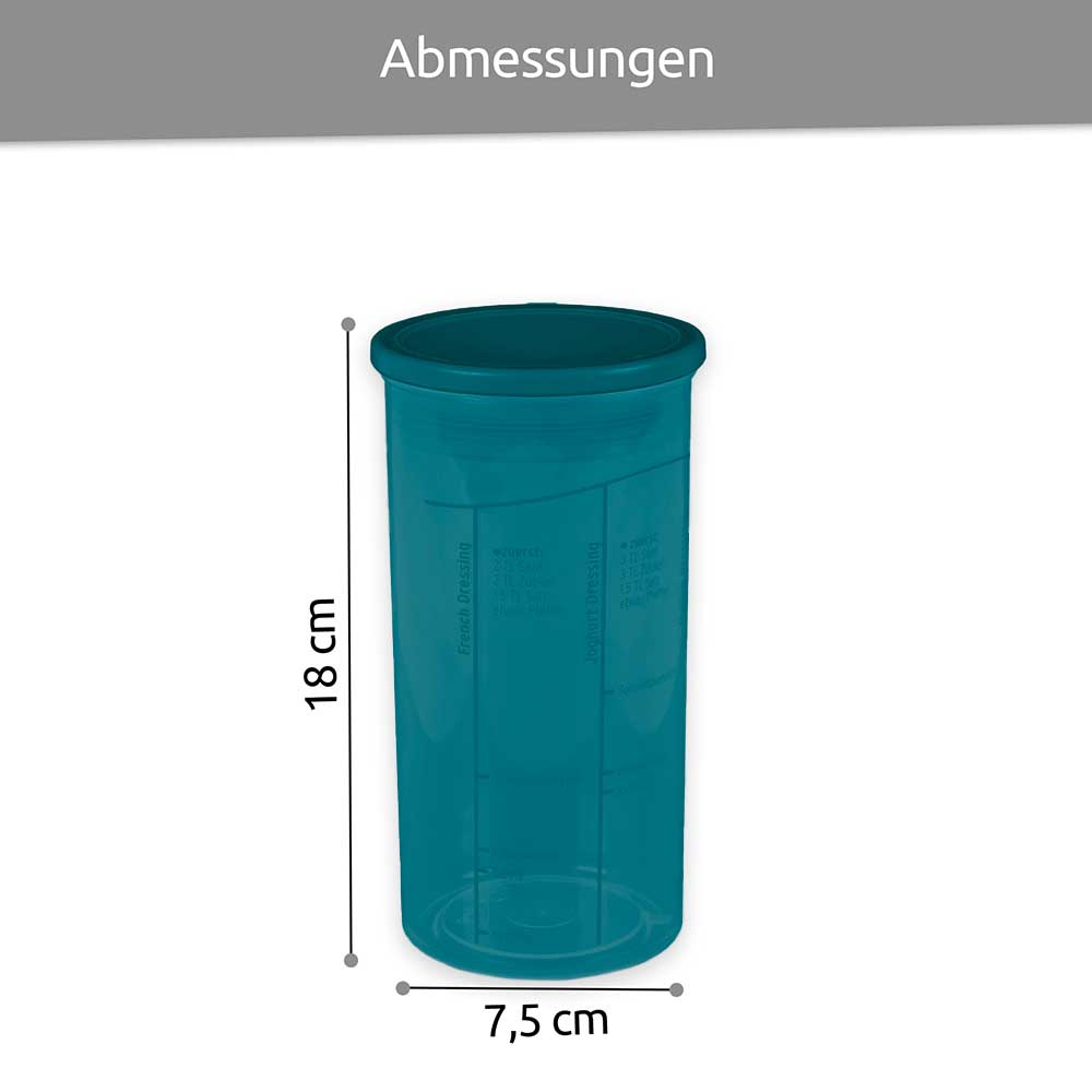 sweeter Dressingshaker mit Maßskalen & dichtem Deckel – Dressing-Mixer, BPA-frei