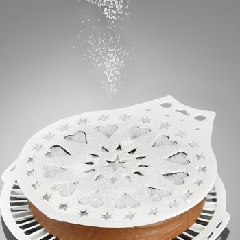 sweeter Kuchenheber DEKO-STAR ø 28 cm – mit Verzierschablone für Puderzucker