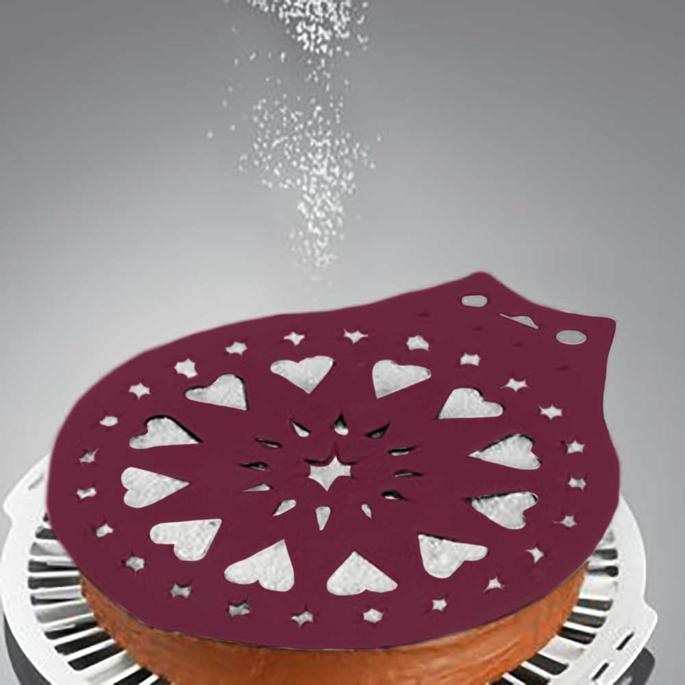 sweeter Kuchenheber DEKO-STAR ø 28 cm – mit Verzierschablone für Puderzucker