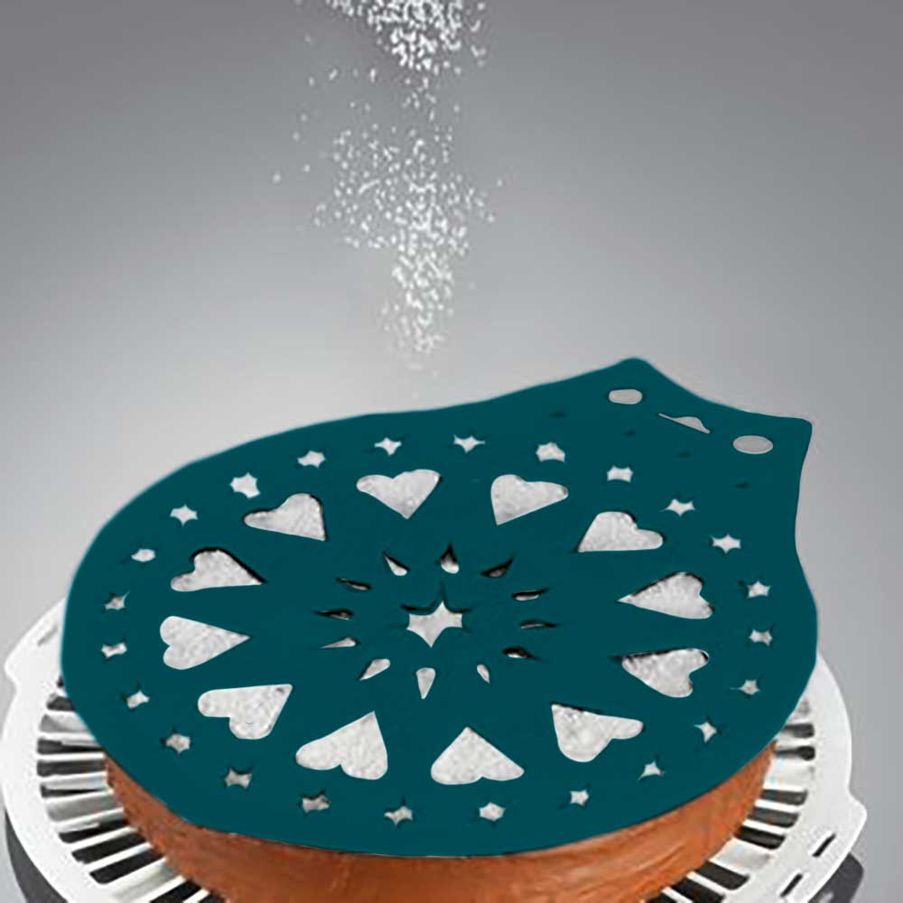 sweeter Kuchenheber DEKO-STAR ø 28 cm – mit Verzierschablone für Puderzucker
