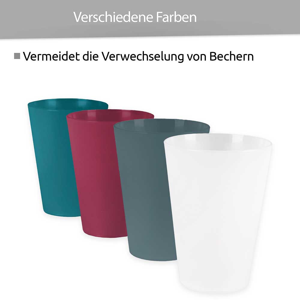 sweeter Trinkbecher 0,25 l - 4er Set– robuster Kunststoffbecher, spülmaschinenfest