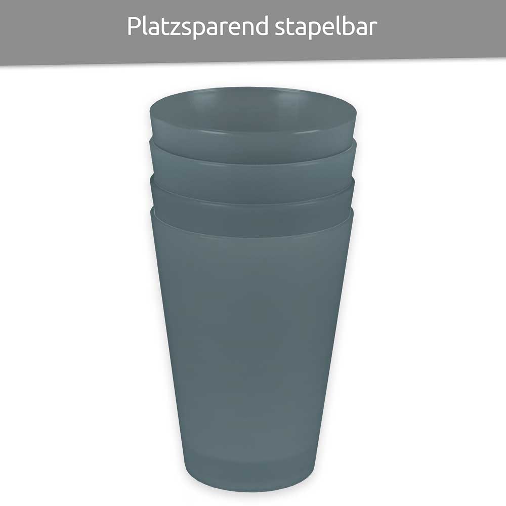 sweeter Trinkbecher 0,25 l - 4er Set– robuster Kunststoffbecher, spülmaschinenfest