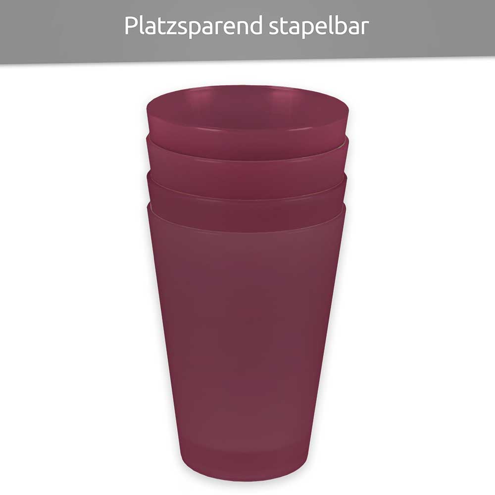 sweeter Trinkbecher 0,25 l - 4er Set– robuster Kunststoffbecher, spülmaschinenfest