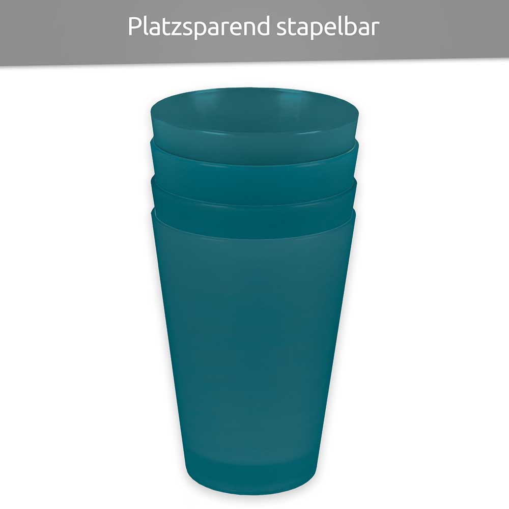 sweeter Trinkbecher 0,25 l - 4er Set– robuster Kunststoffbecher, spülmaschinenfest